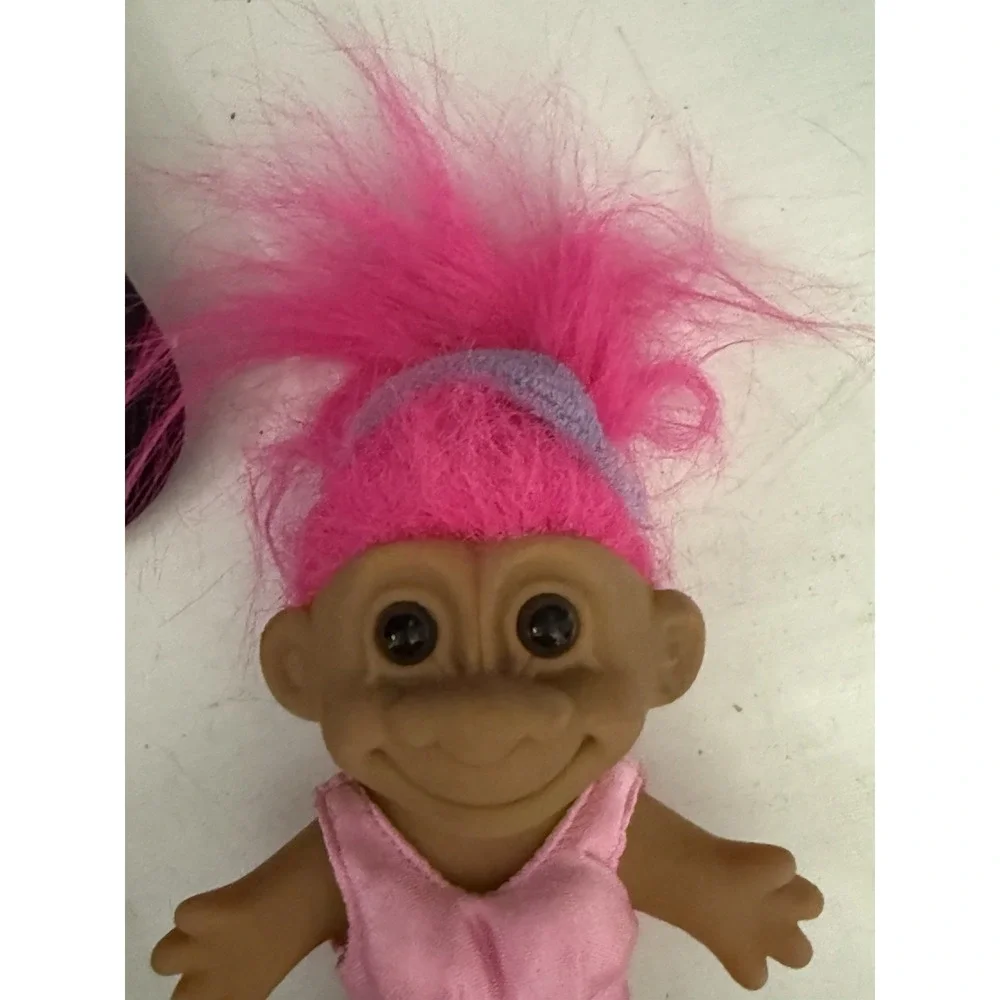 Vintage Russ Berrie Troll Doll Pink‎ Hair 80s Workout Leotard Leg Warmers 18313